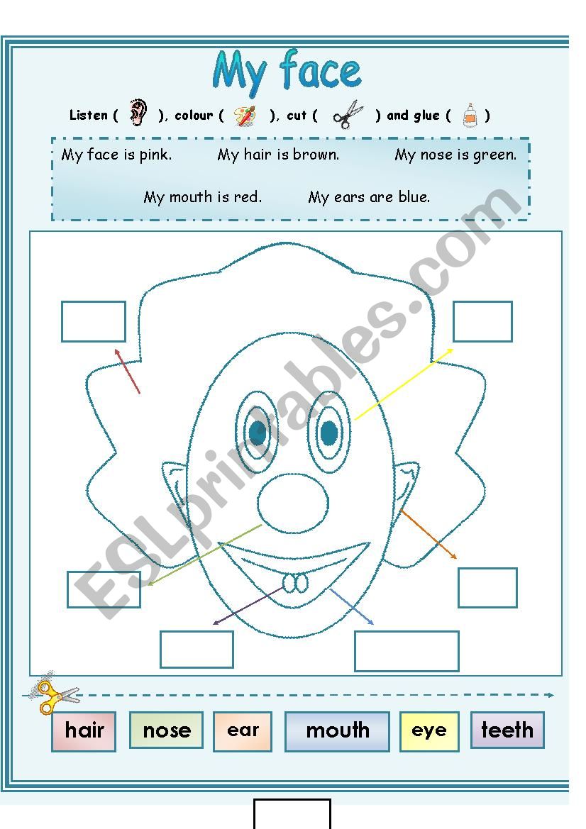 My Face worksheet