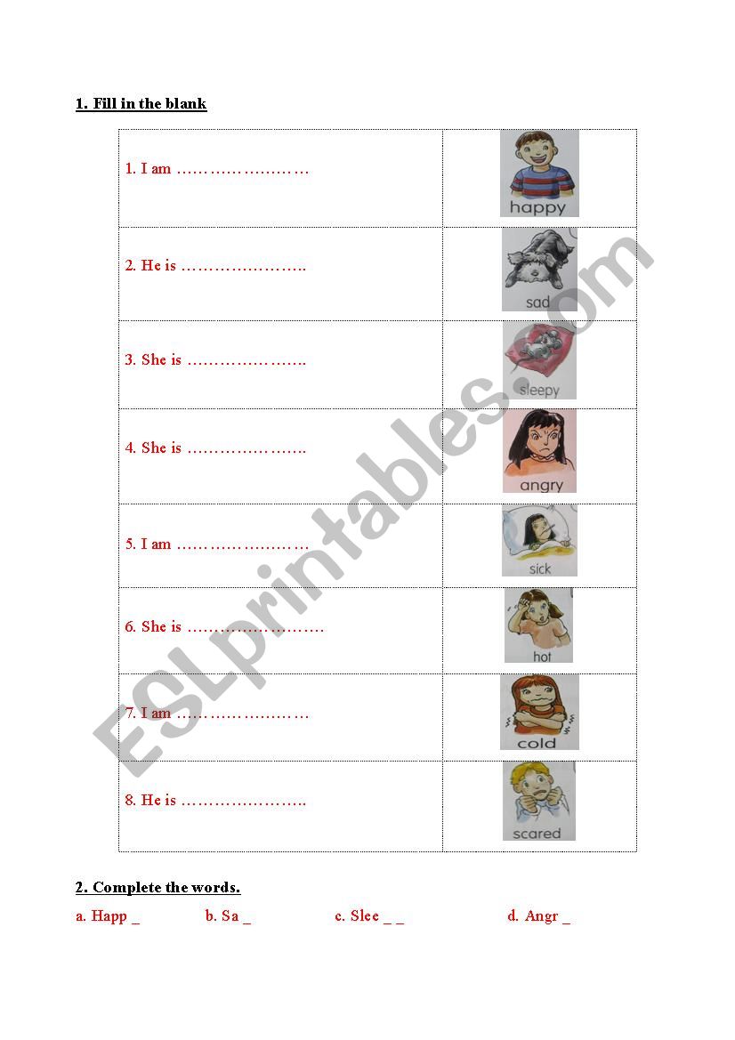 Practice about adjectives worksheet