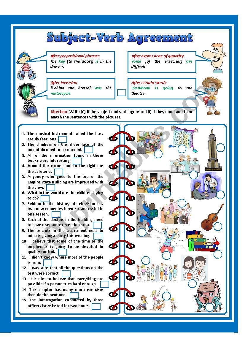 Subject-Verb Inversion worksheet