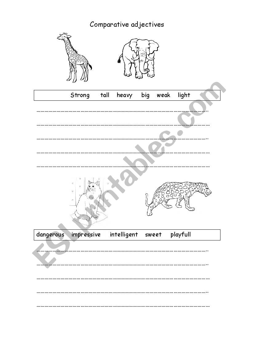 Comparatives worksheet