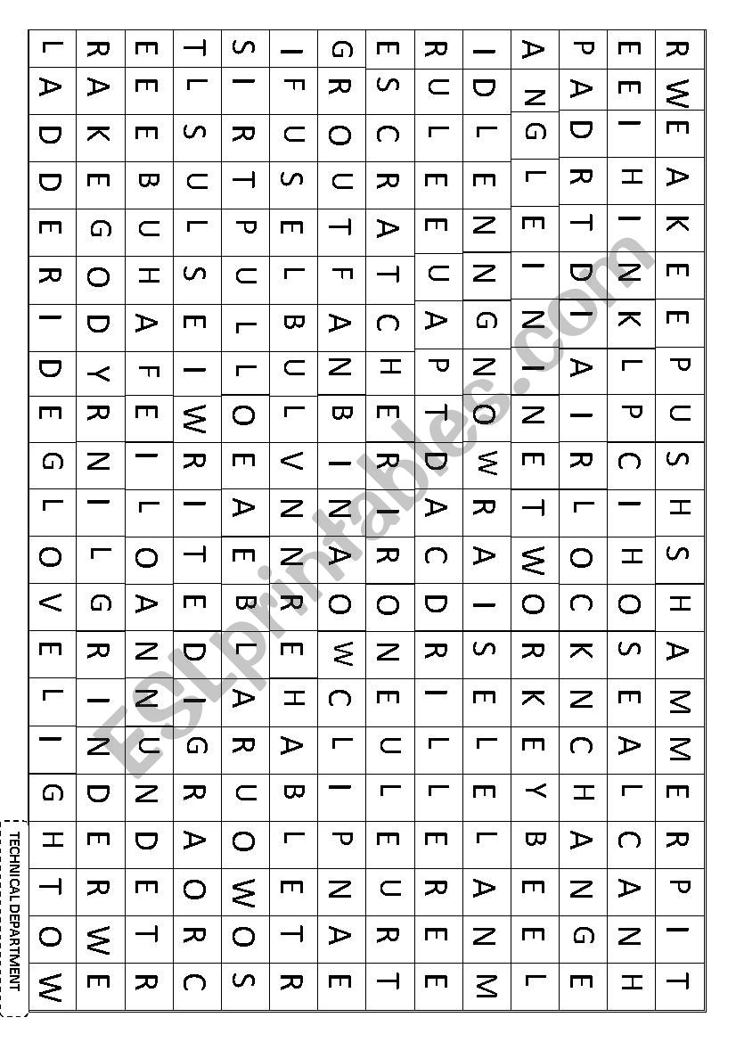 Technical vocabularies puzzle 