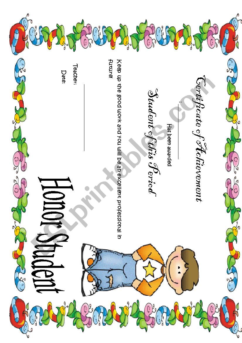 Certificate of Achivement for Boys
