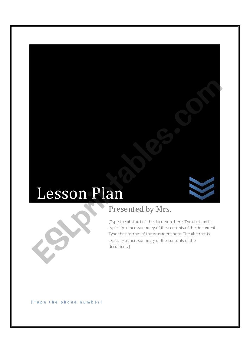 Lesson Plan for Prepositions worksheet