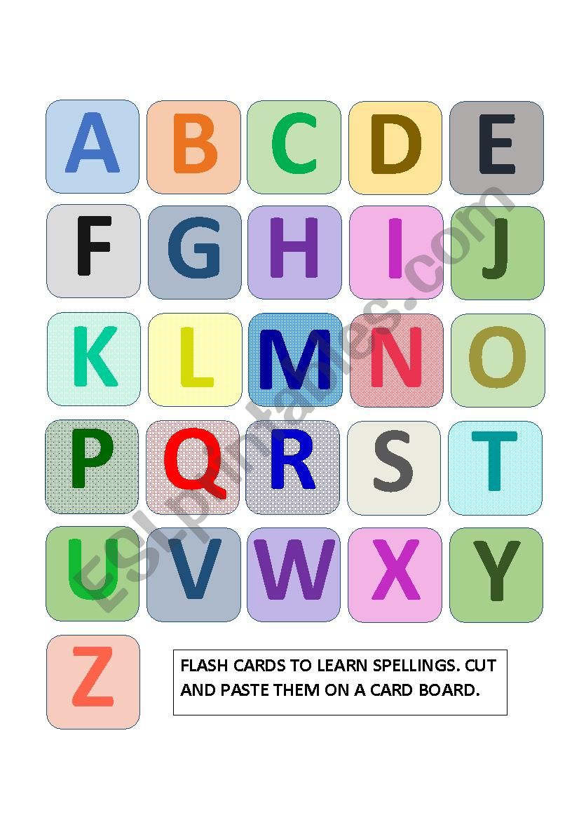 FLASH CARDS TO MAKE SPELLINGS worksheet