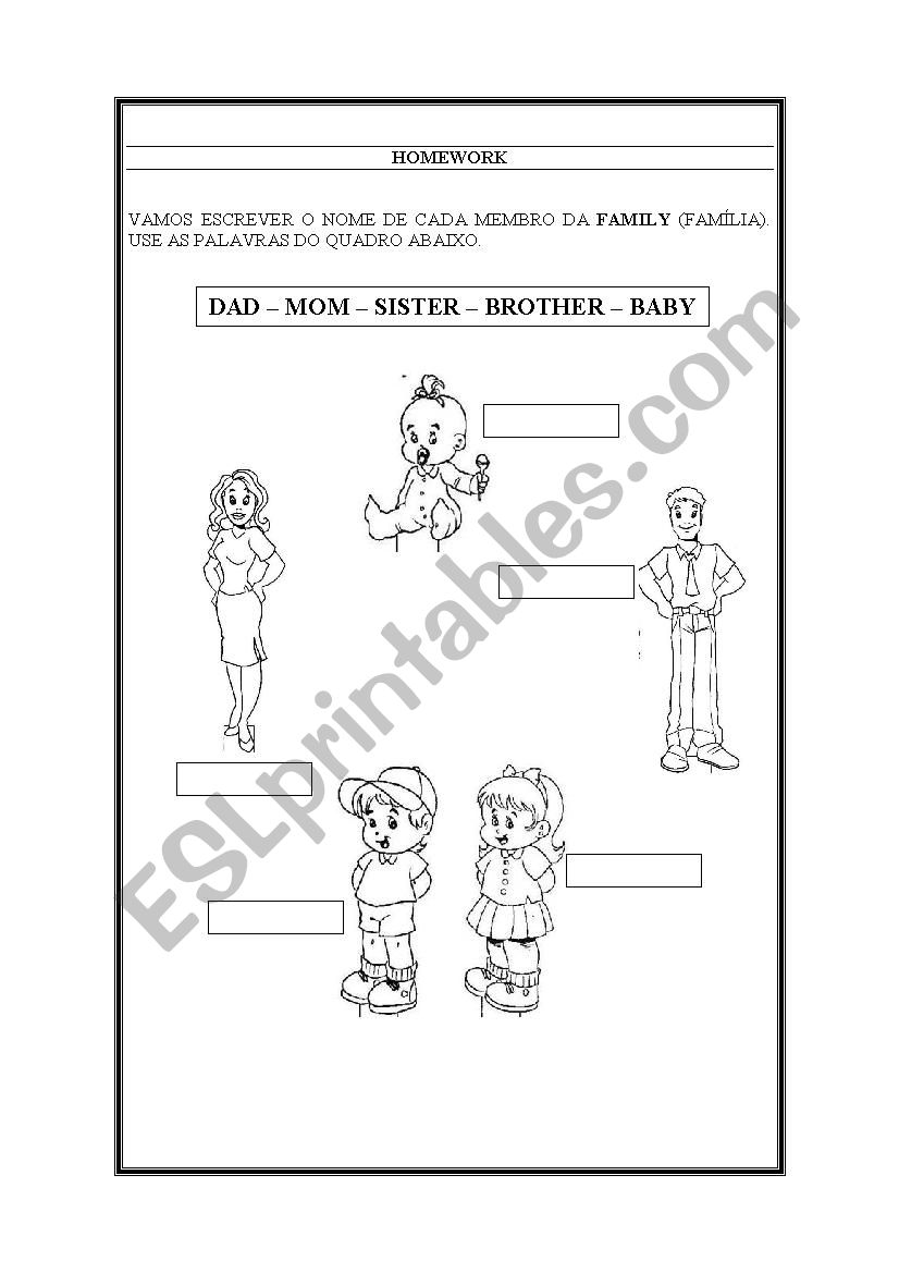 family worksheet