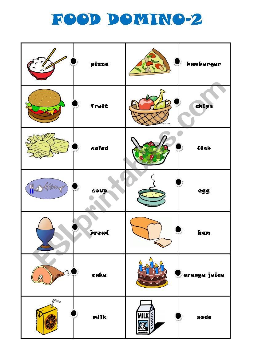 Food Domno -Part 2 worksheet