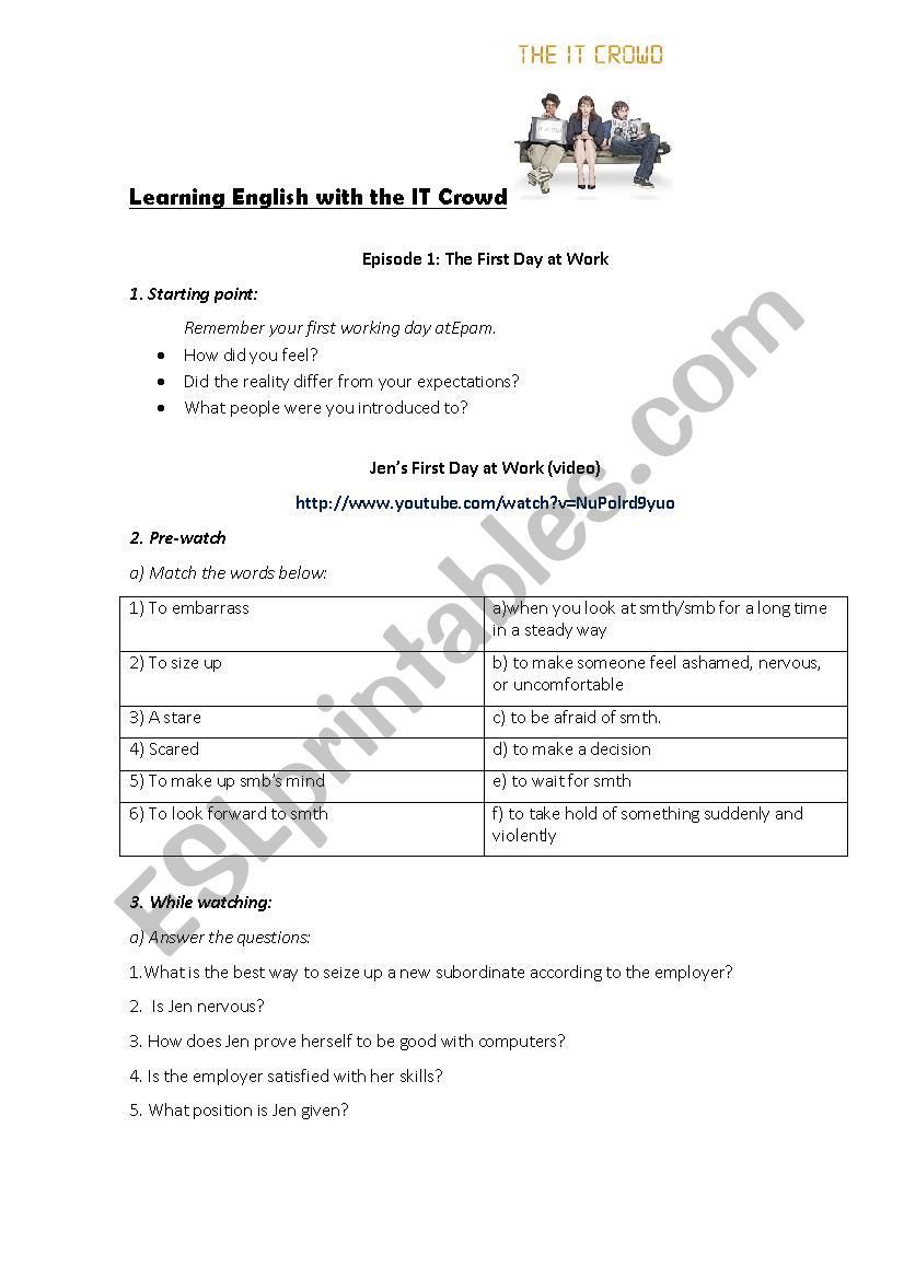 The IT Crowd  worksheet