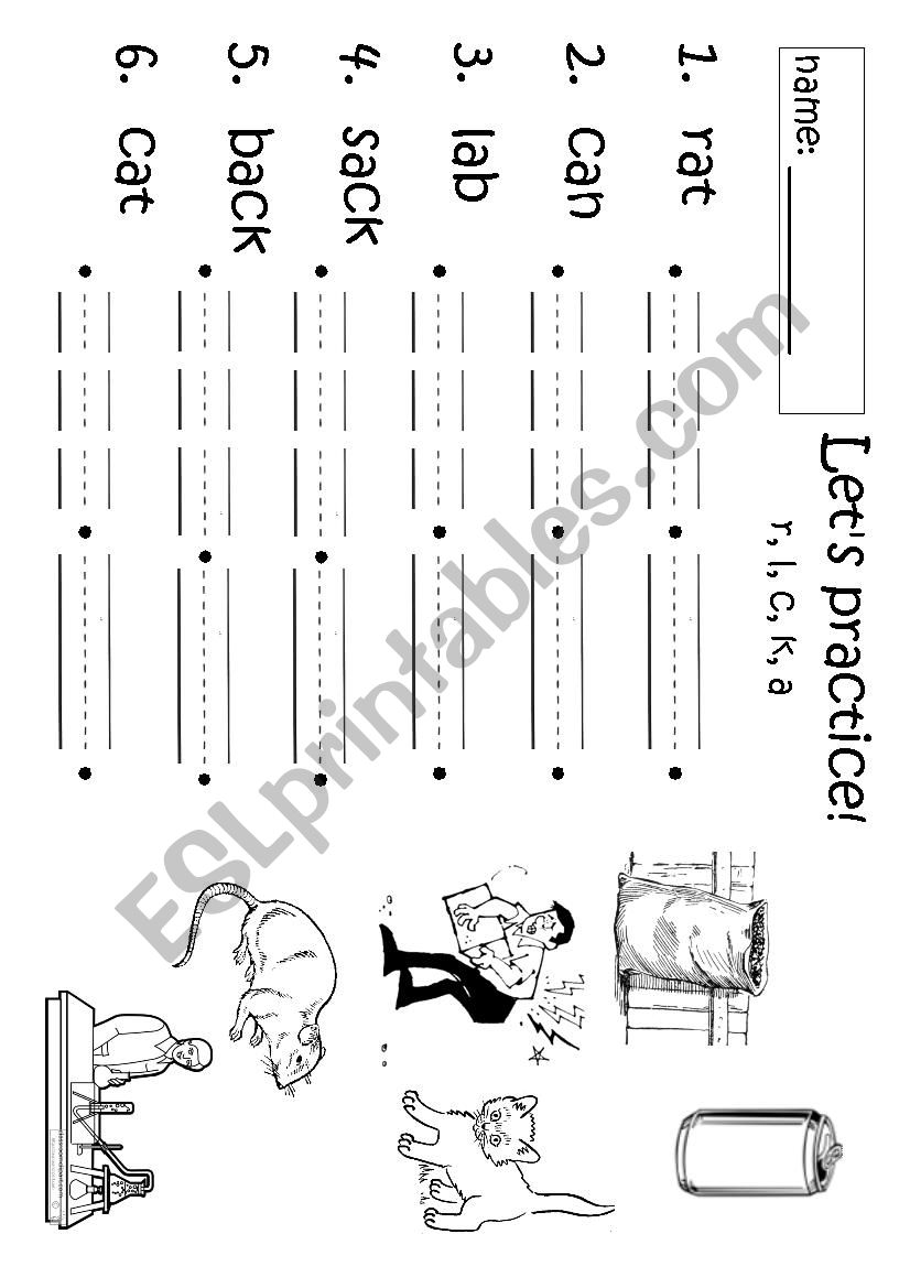 CVC Practice - Short A worksheet