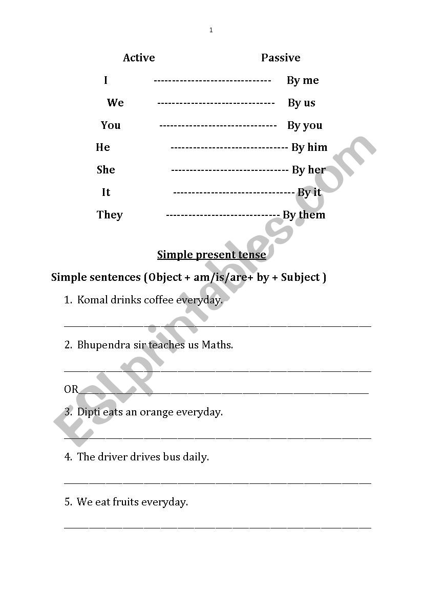 ACTIVE PASSIVE PRACTICE WITH SENTENCE FORMATION