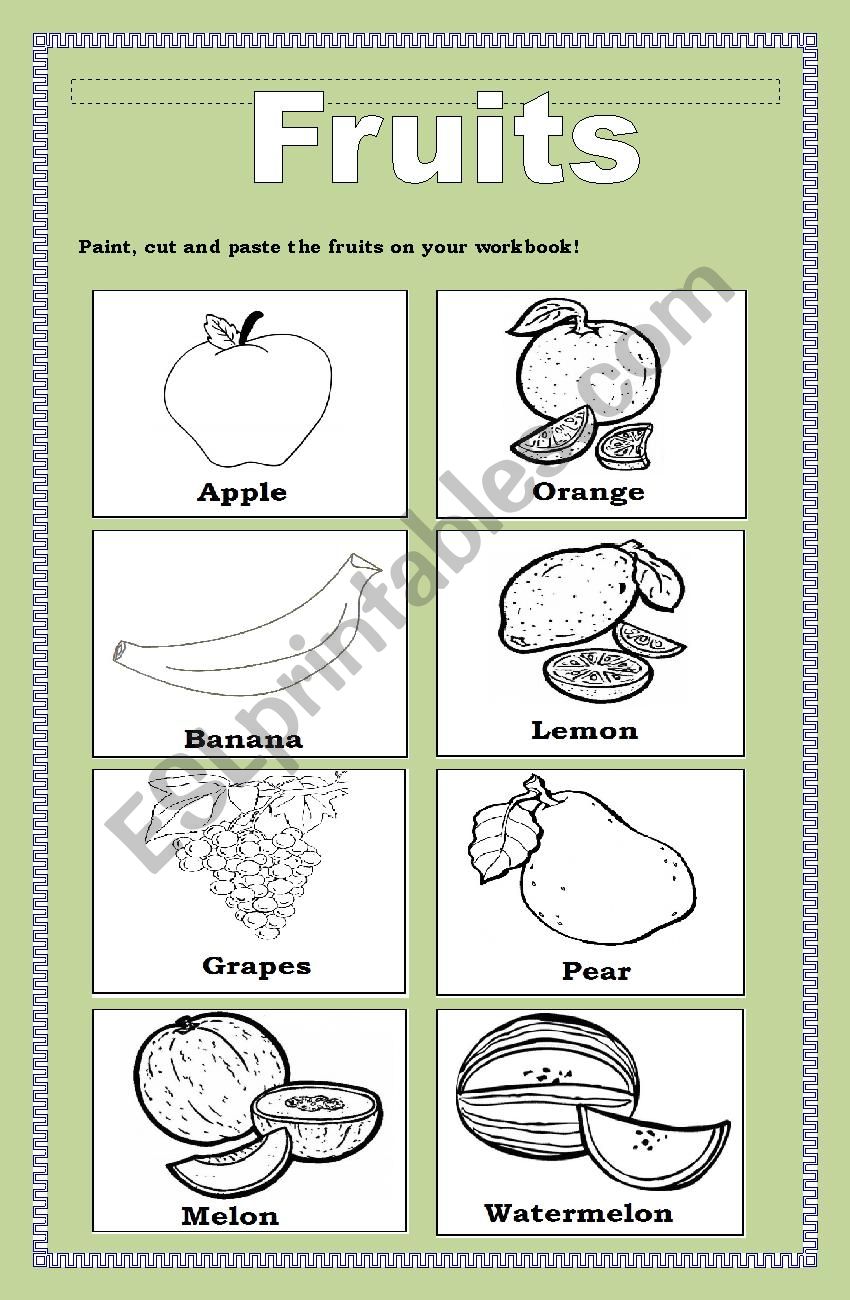 Fruits - elementary worksheet