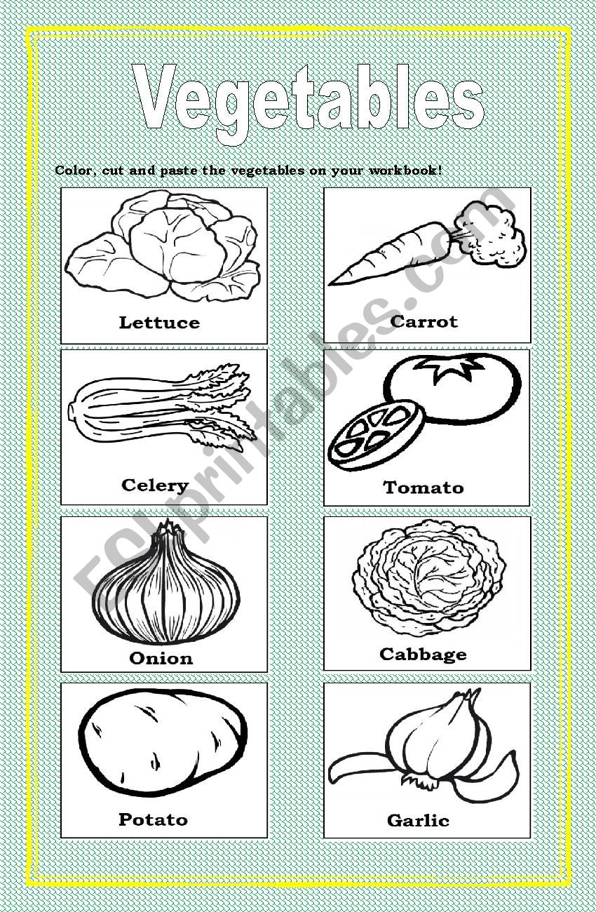 vegetables elemantary worksheet