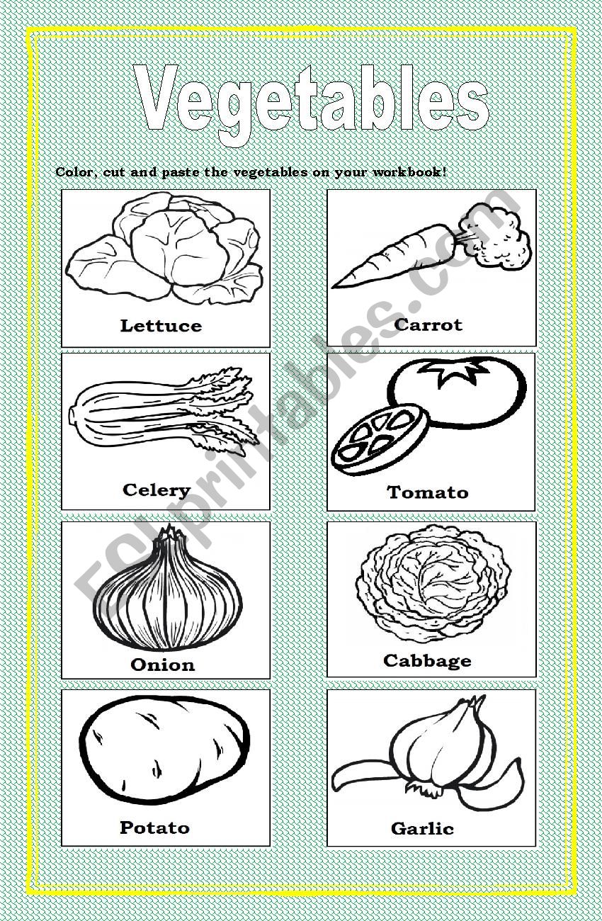 vegetables elemantary worksheet