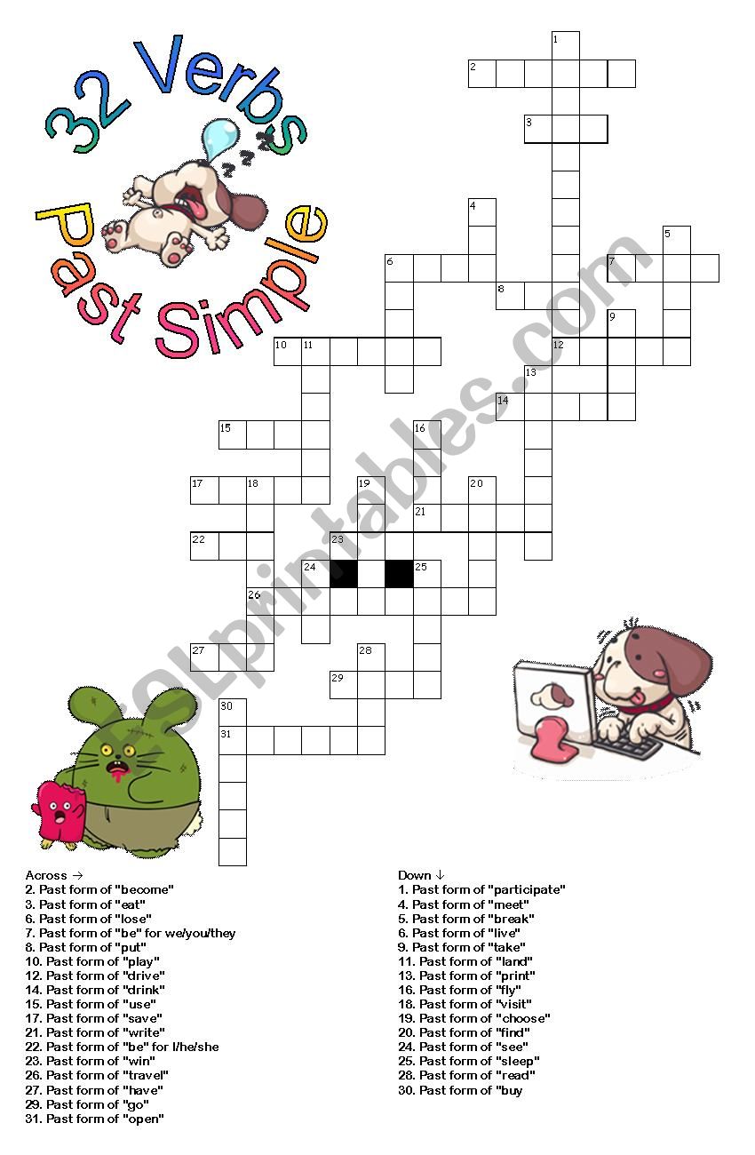 Past Simple (Regular and Irregular) Crossword