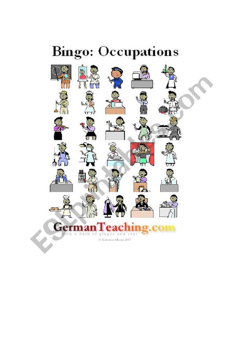 occupations worksheet