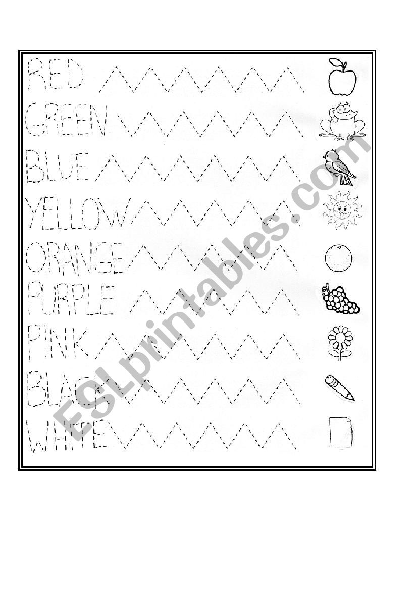 Colours worksheet