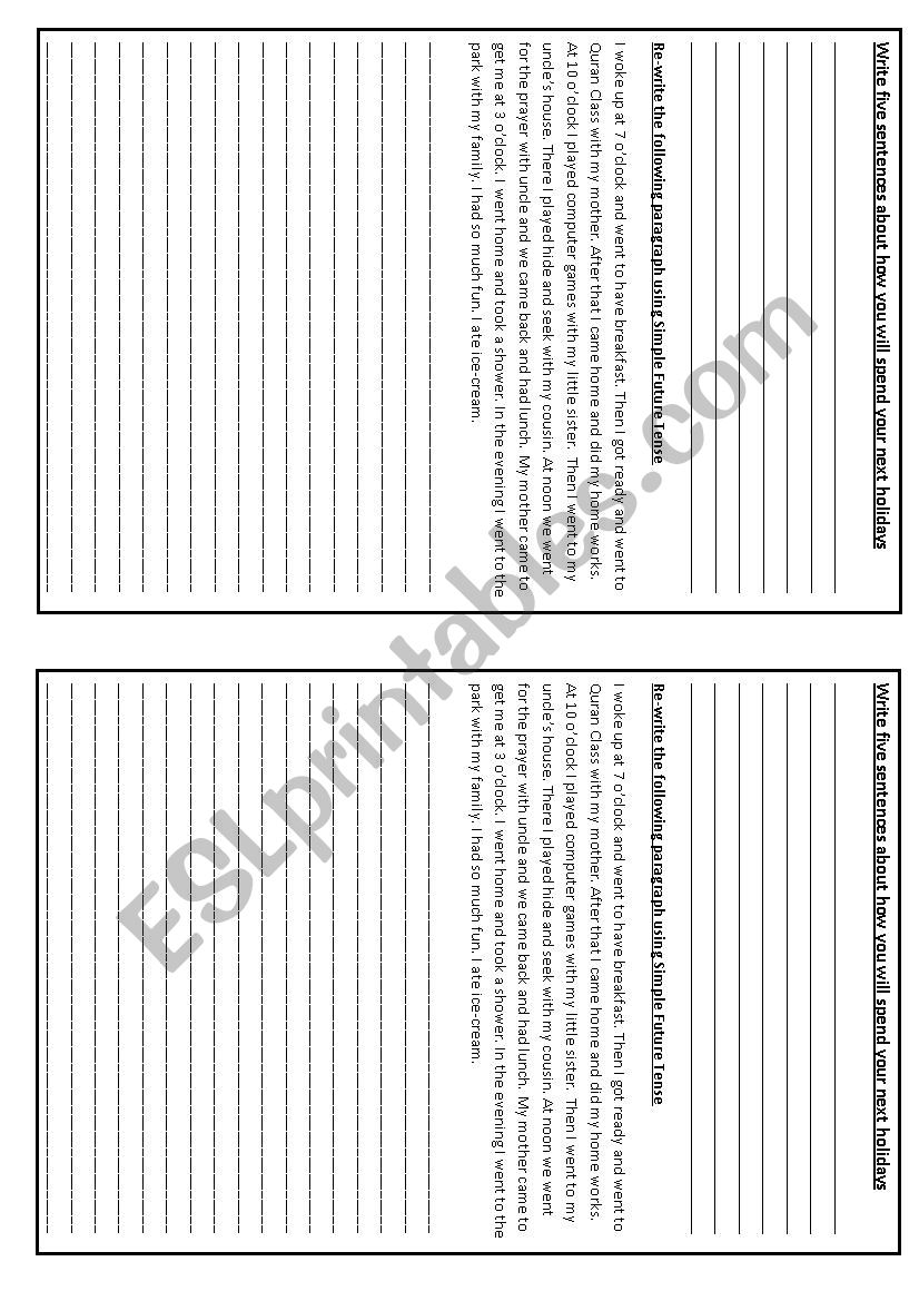 Future Tense worksheet