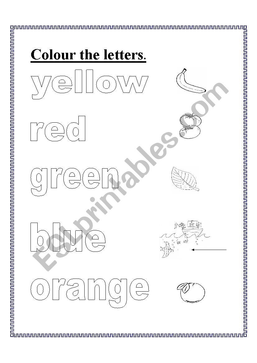 Colour the colours. worksheet