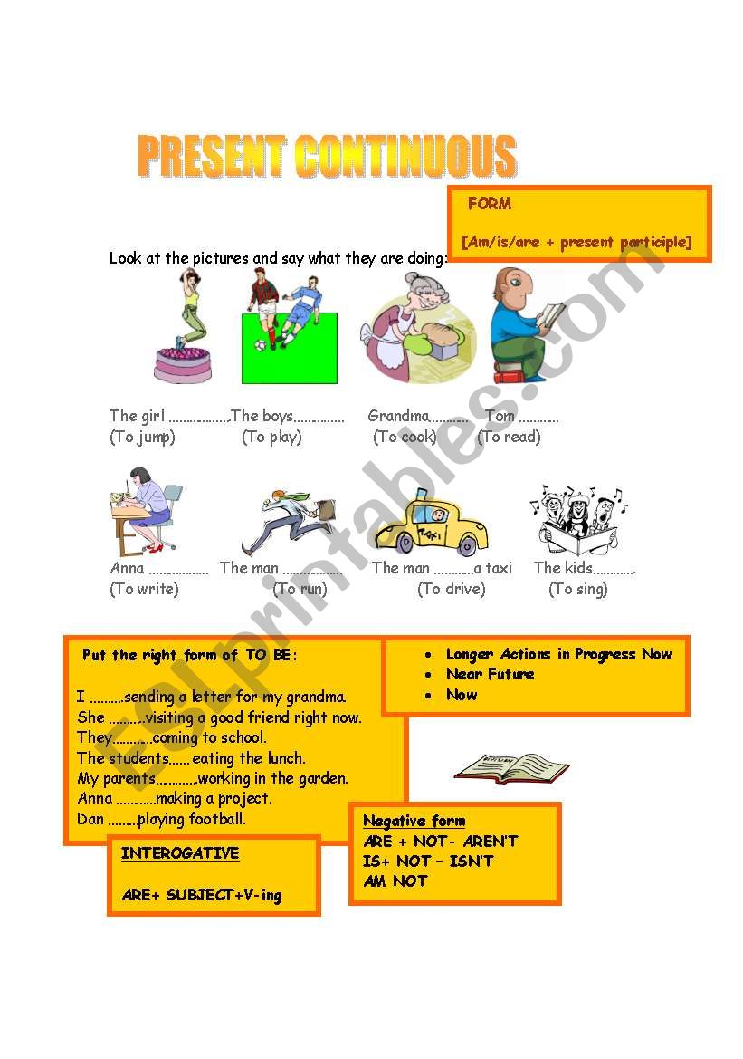 present continuous worksheet