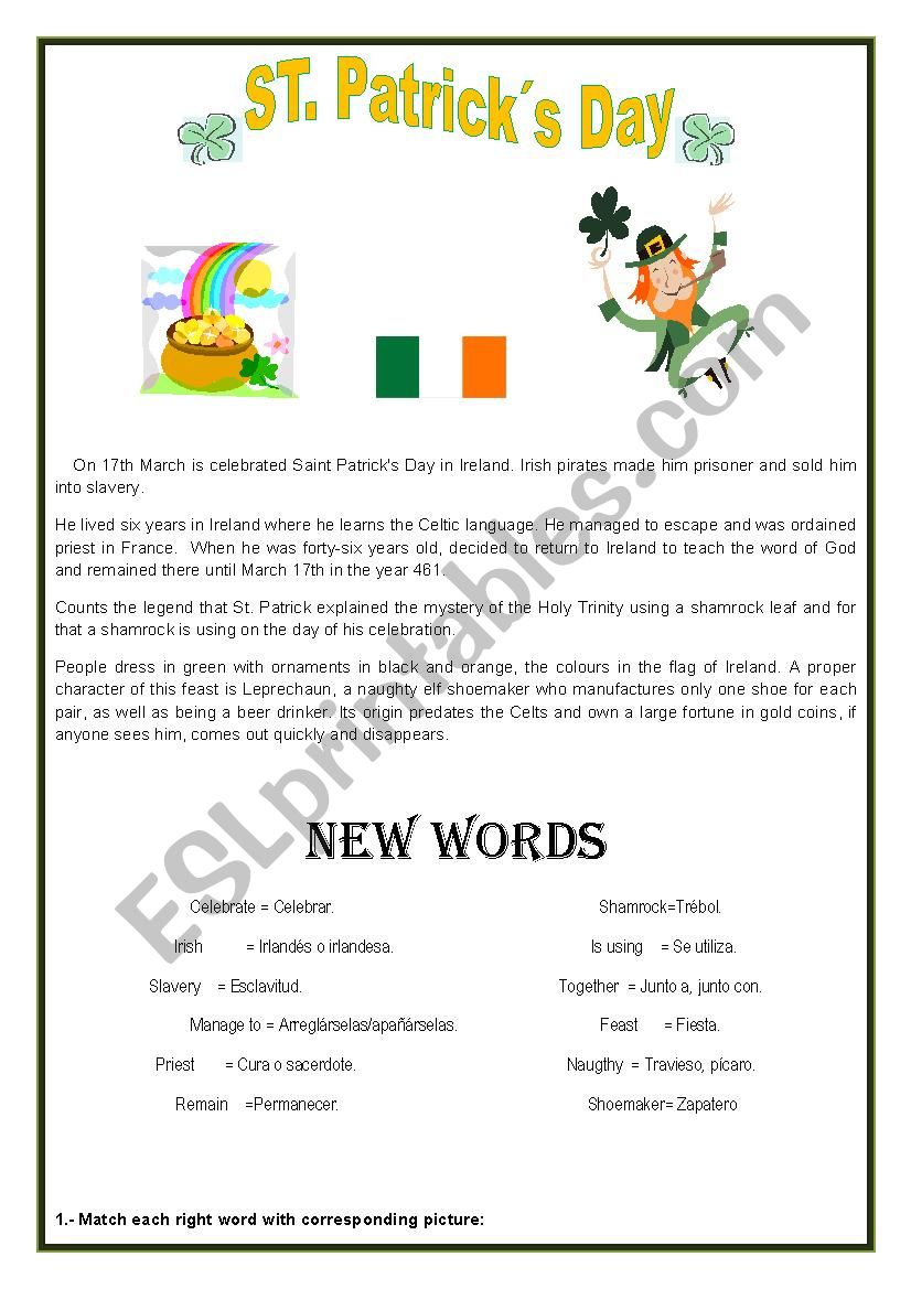 Saint Patrick´s Day worksheet Saint Patrick´s Day worksheet