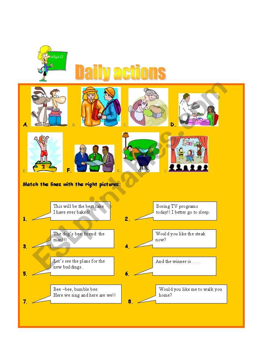 daily actions worksheet