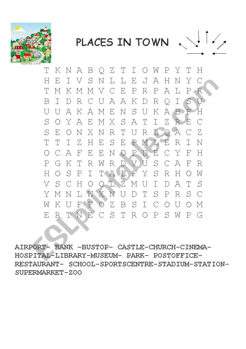 PLACES IN TOWN worksheet