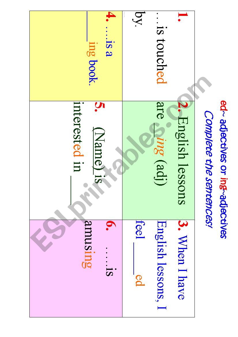 ed adjectives vs ing adjectives