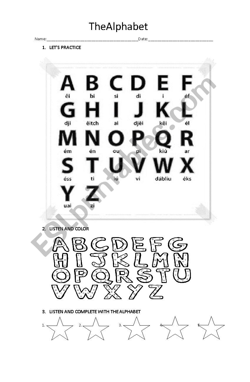 Alphabet worksheet