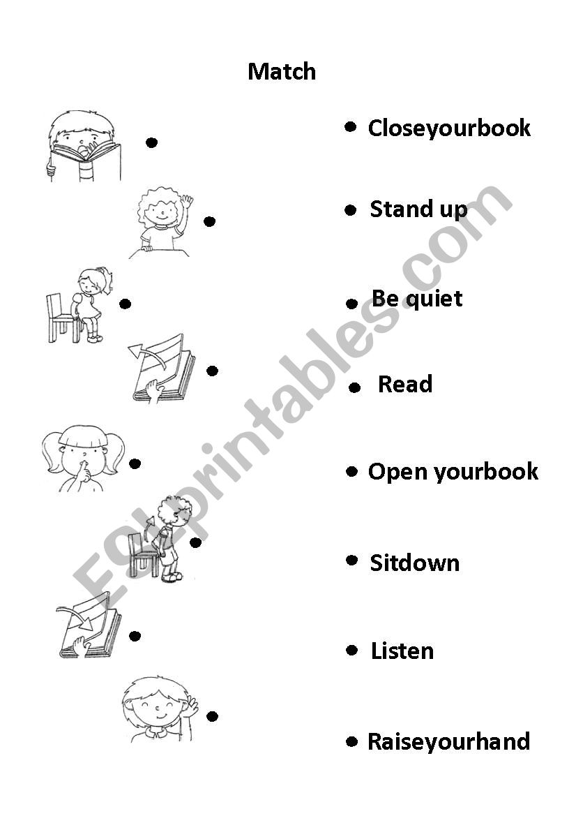 Classroom commands worksheet