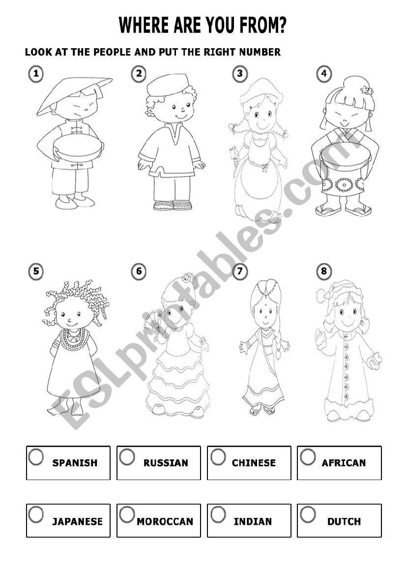NATIONALITY worksheet