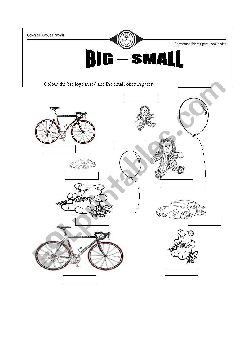 big small worksheet