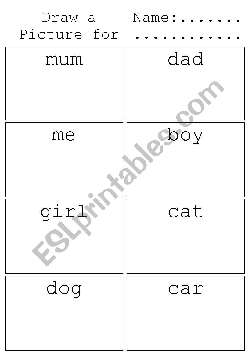 Draw or Match a Picture to a CVC Word