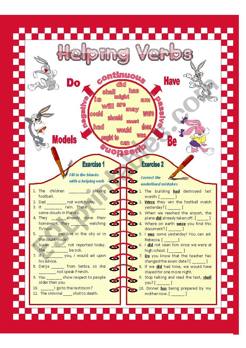 Helping Verbs worksheet