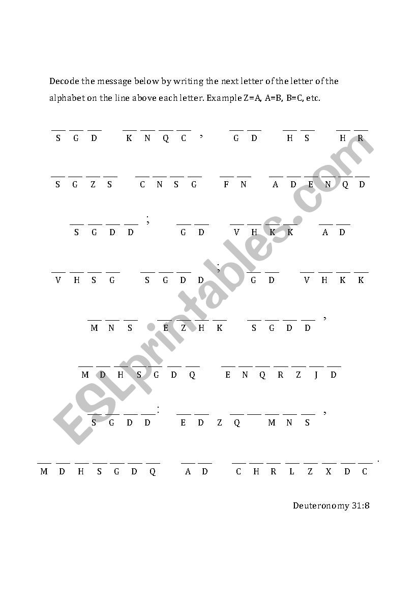Whats the Message? worksheet
