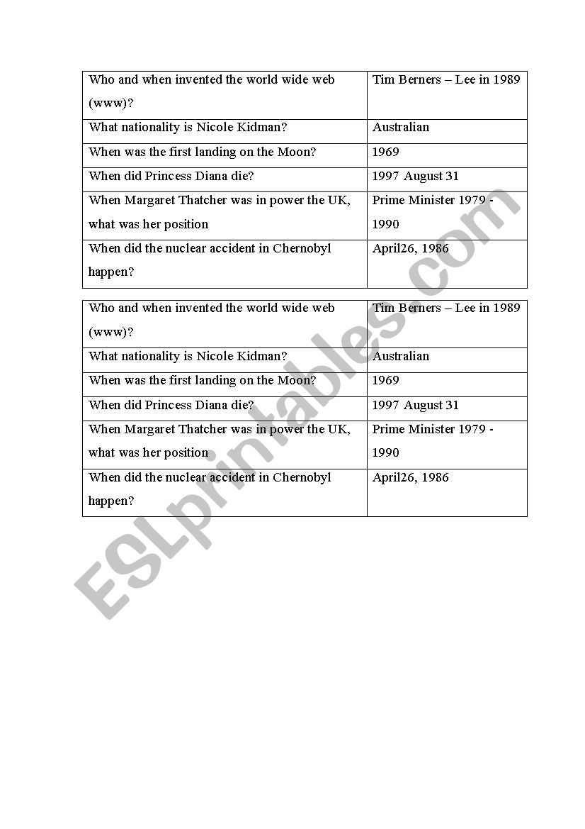 GEOPARDY General knowlege quiz