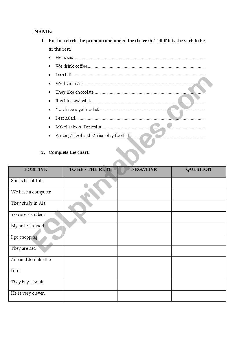 PRESENT SIMPLE worksheet