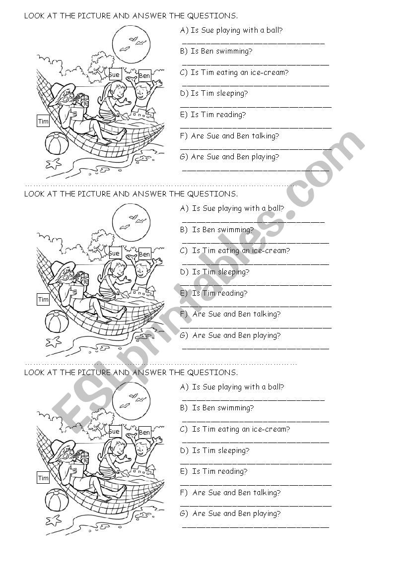 Summer day worksheet