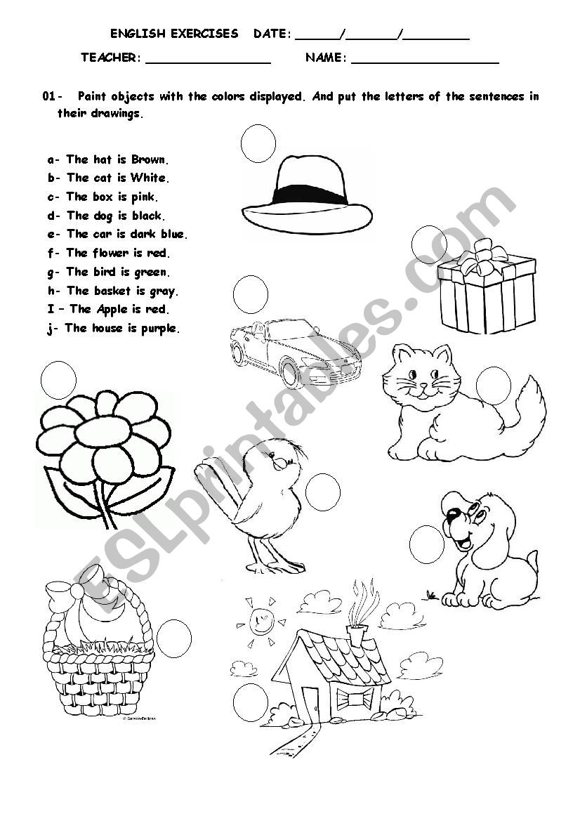 Colors worksheet