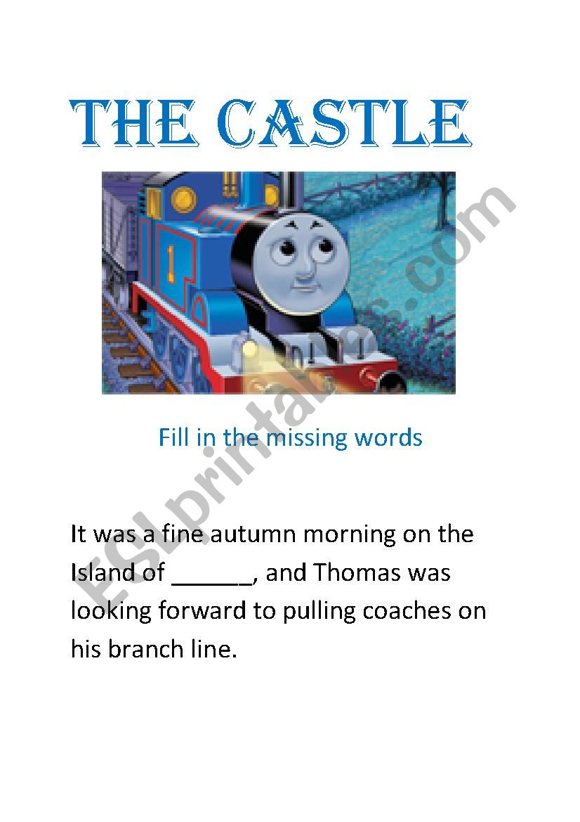Thomas the Tank Engine cloze activity