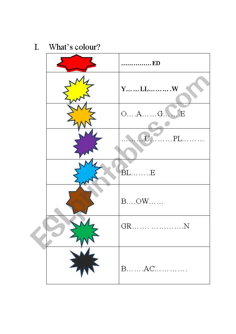 Make up color word worksheet