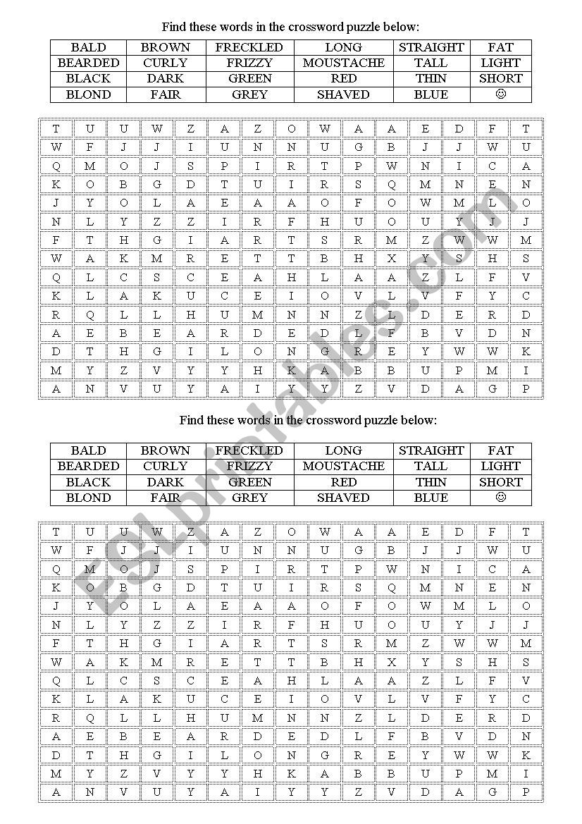 Wordsearch Looks worksheet