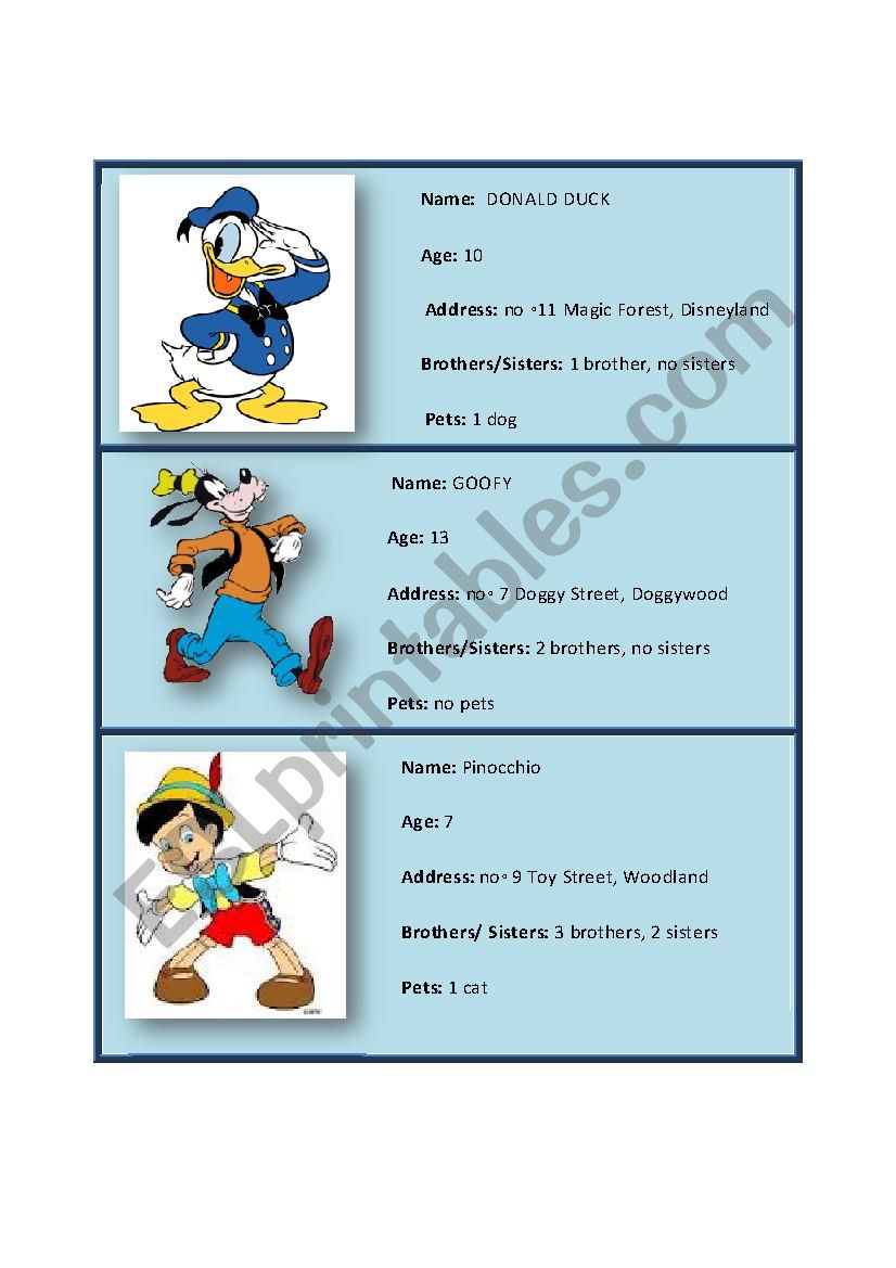 ID cards 1 worksheet