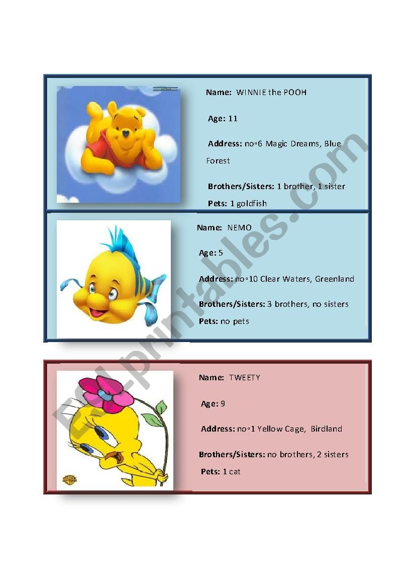 ID cards 2 worksheet