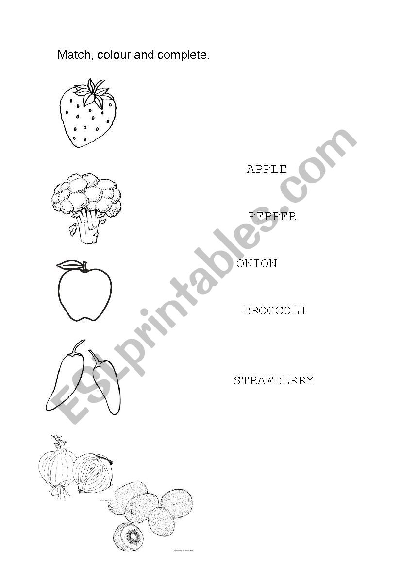 Fruits Match worksheet