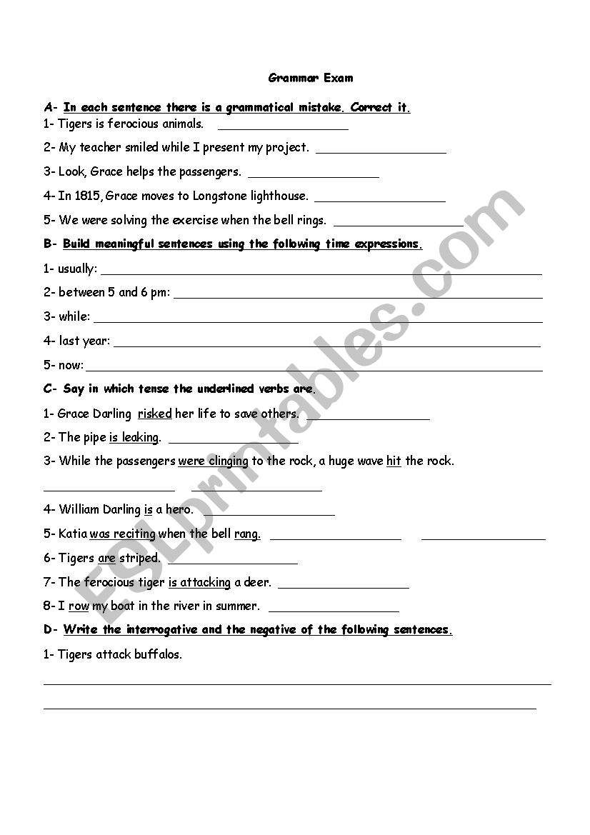 Mixed Tenses (simple present-simple past-present progressive-past progressive)