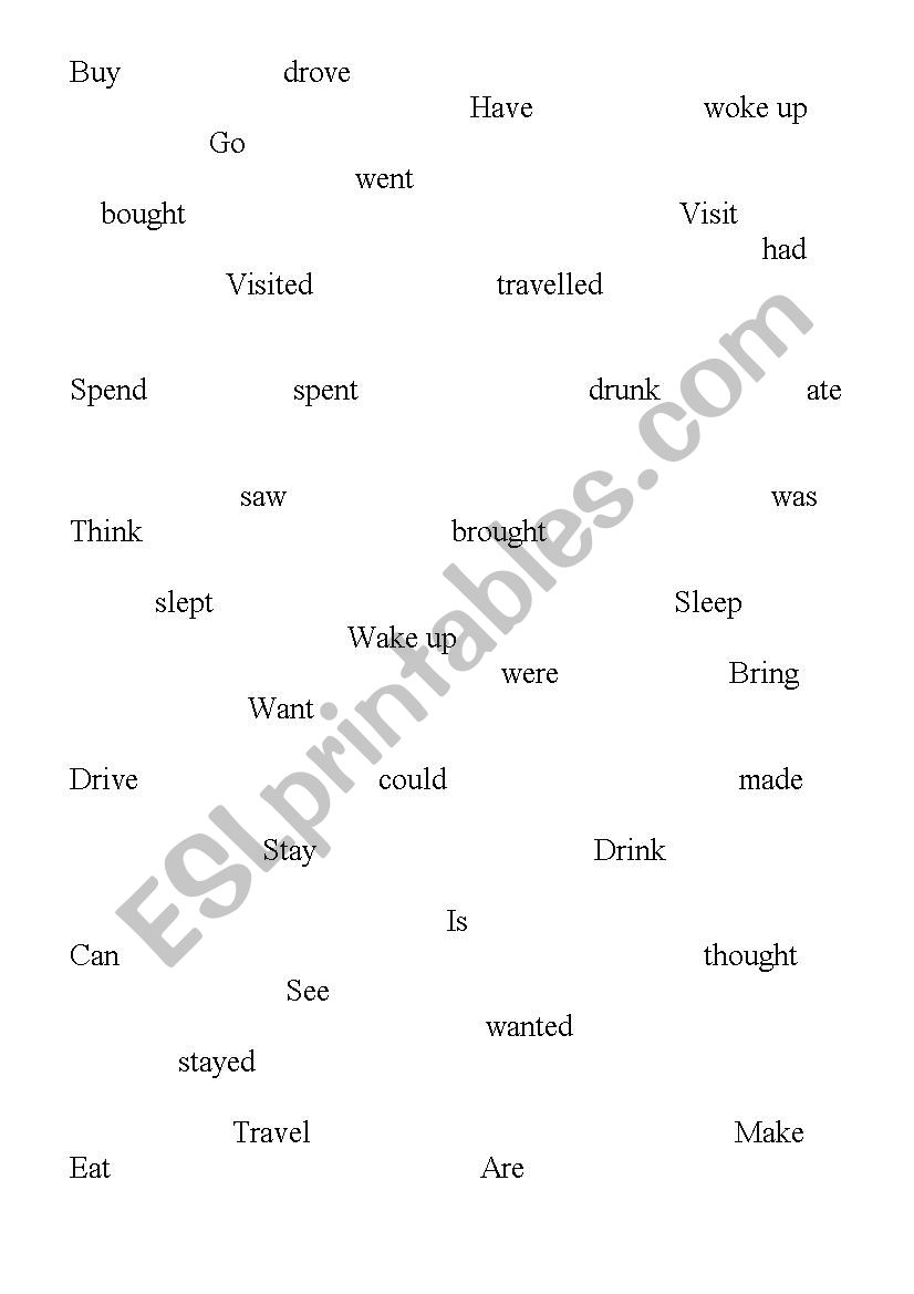 matching with past verbs worksheet