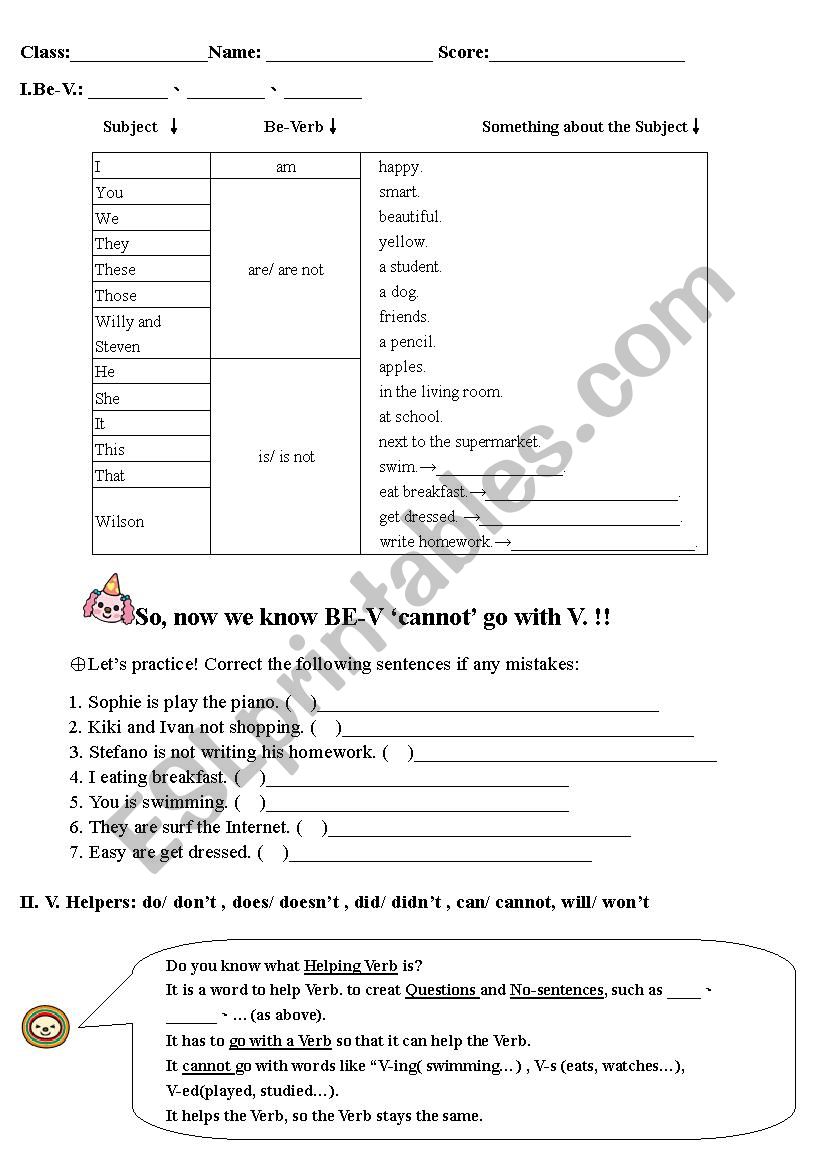 Be V and Auxiliary Verbs(helping Verbs)