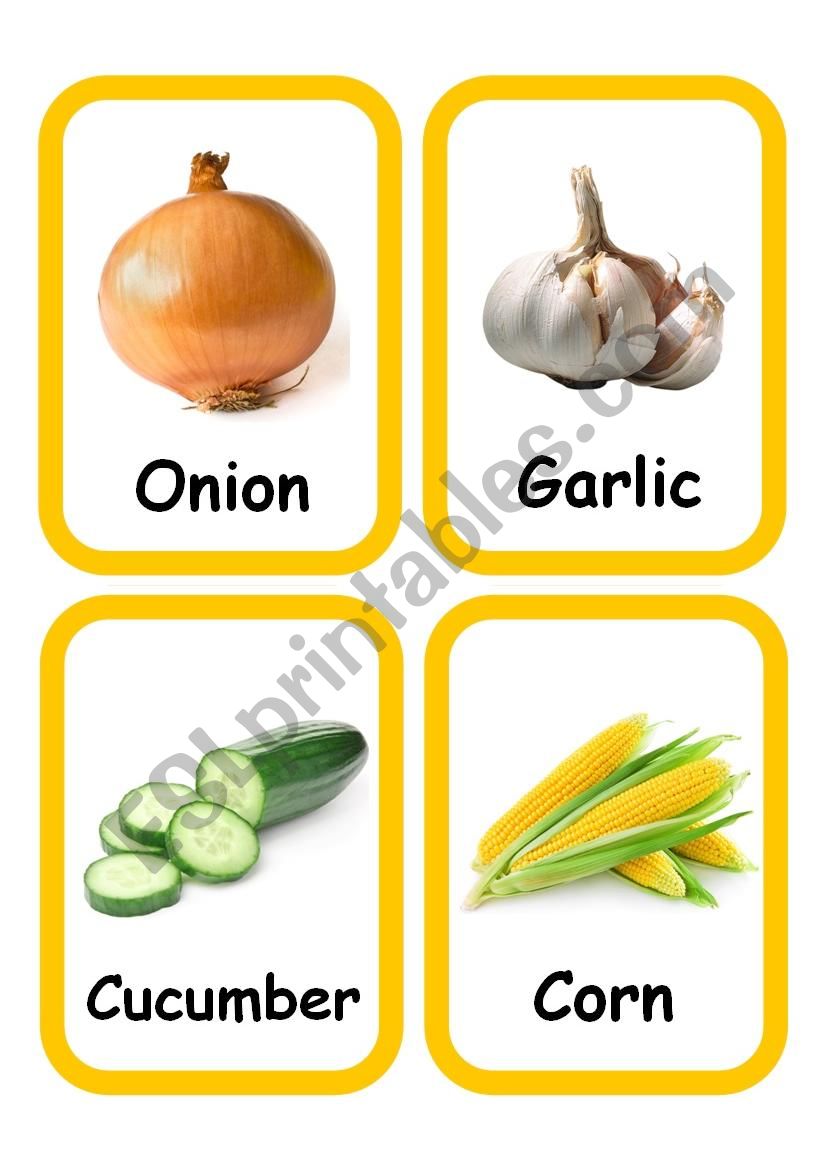 Vegetables FlashCards worksheet