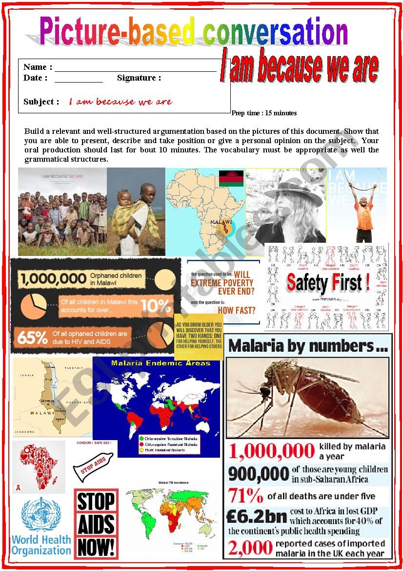 Picture based conversation.  I am because we are. (Debating) 21/â€¦