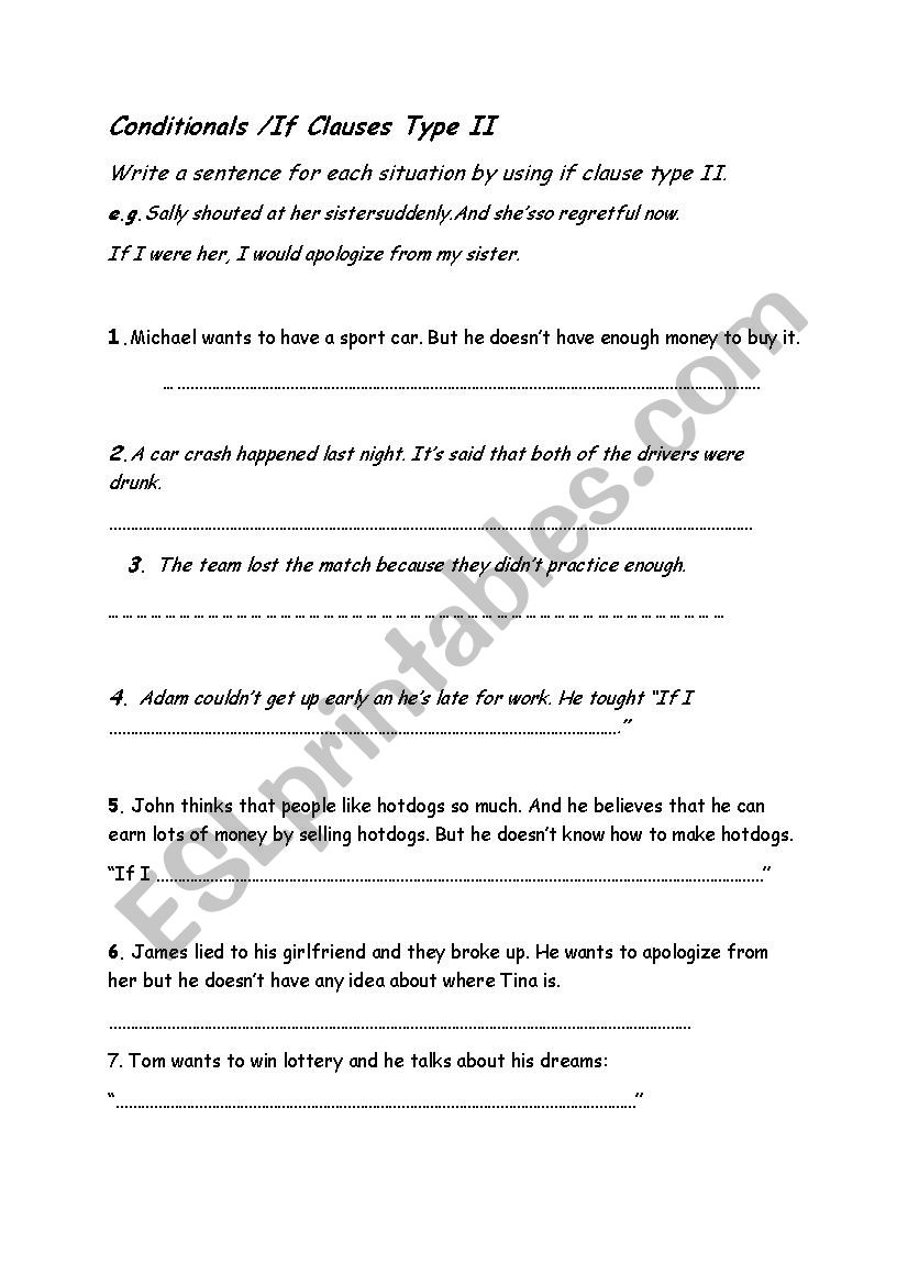 Conditionals / If Clause Type II