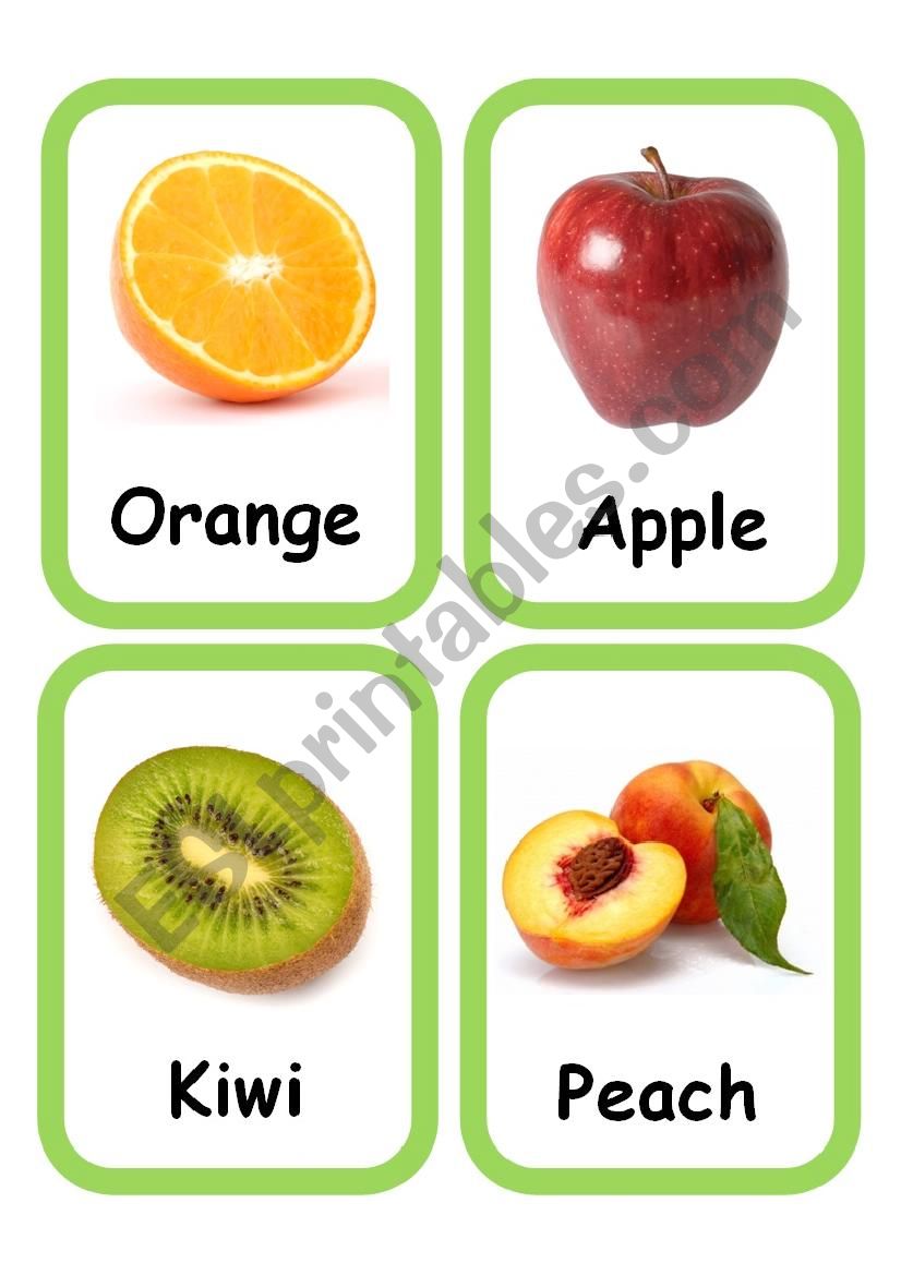 Fruits FlashCards worksheet